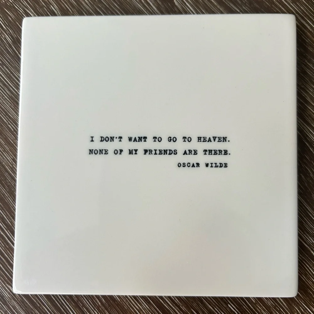 RESTORATION HARDWARE Set of 4 Oscar Wilde Coasters with Box Set